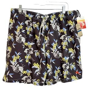 Tommy Bahama Swim Trunks Mens Size XL Naples Aloha Gray Blue Yellow NWT NEW